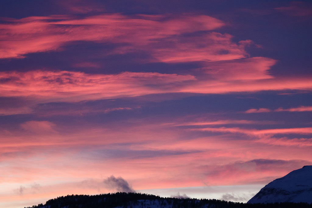 Solnedgang i Telemarken, Norge